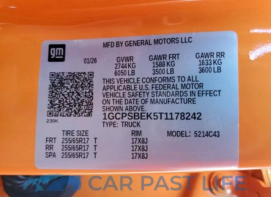 1GCPSBEK5T1178242# 12
