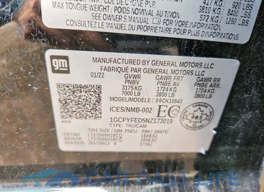 1GCPYFED5NZ173019# 12