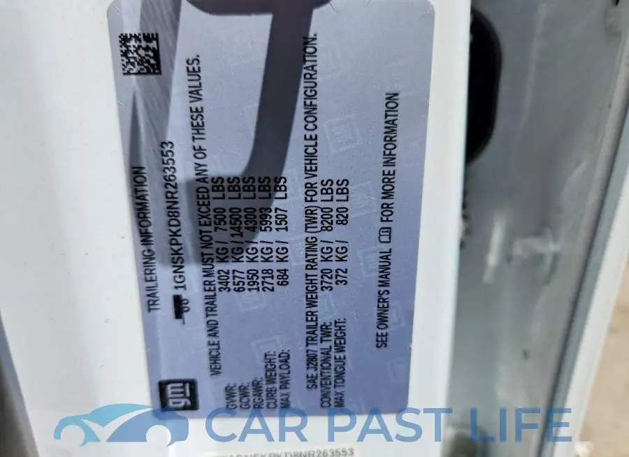 1GNSKPKD8NR263553# 13