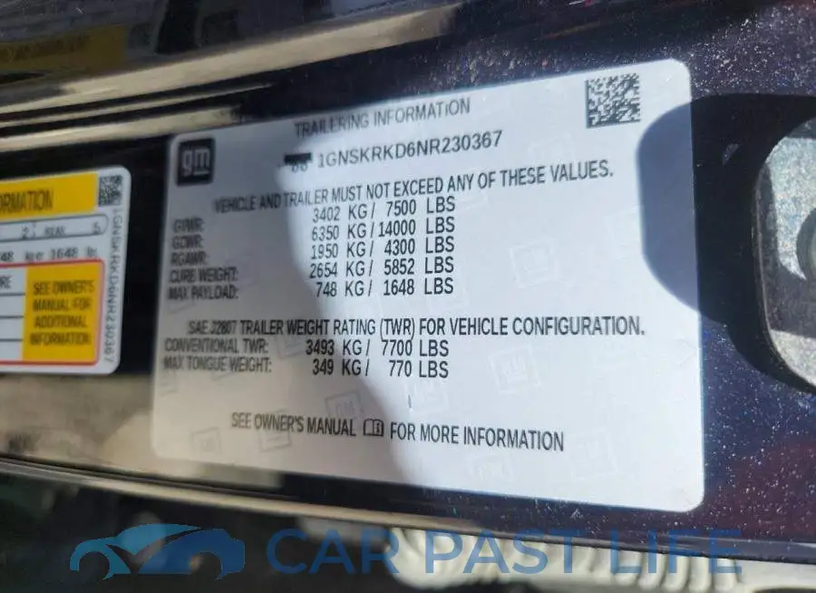 1GNSKRKD6NR230367# 13