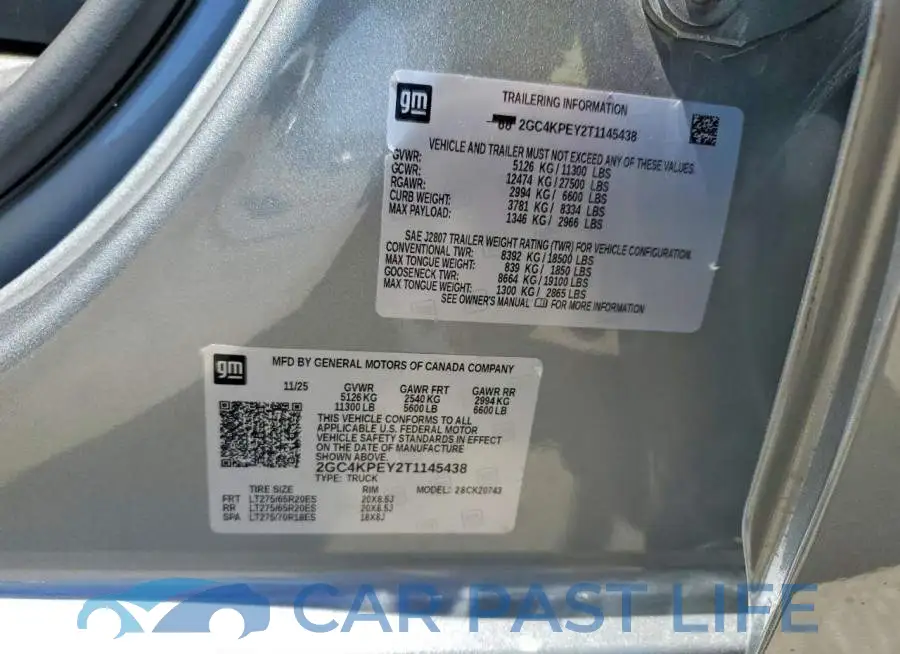 2GC4KPEY2T1145438# 12