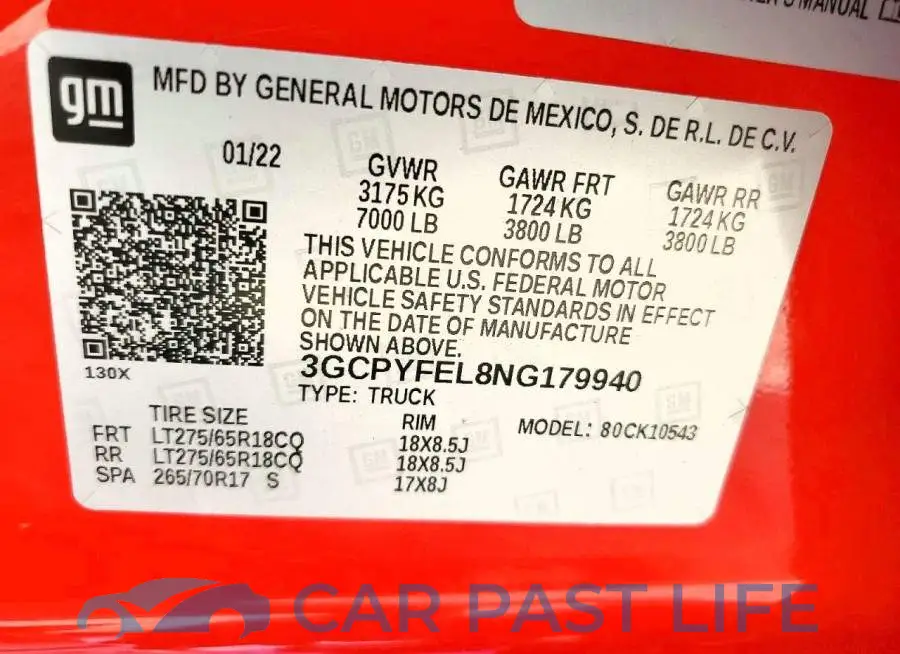 3GCPYFEL8NG179940# 12