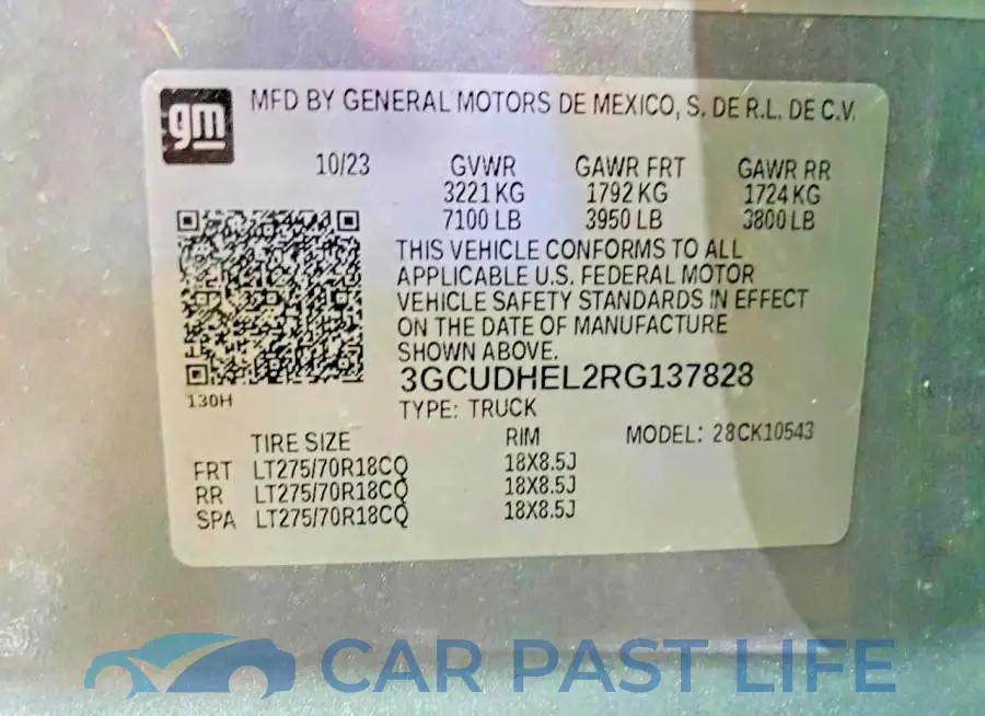 3GCUDHEL2RG137828# 13