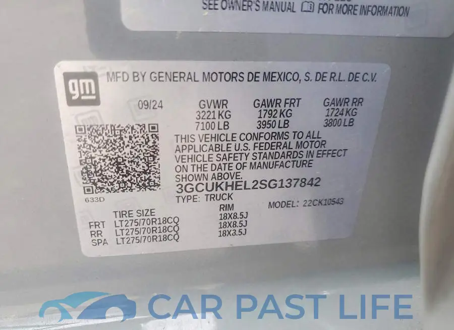 3GCUKHEL2SG137842# 12