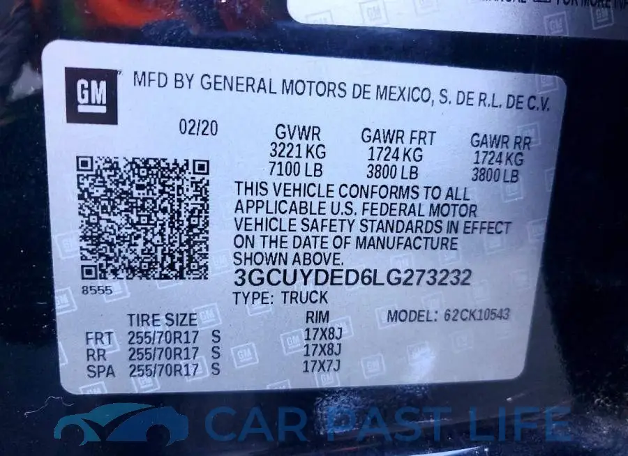 3GCUYDED6LG273232# 13