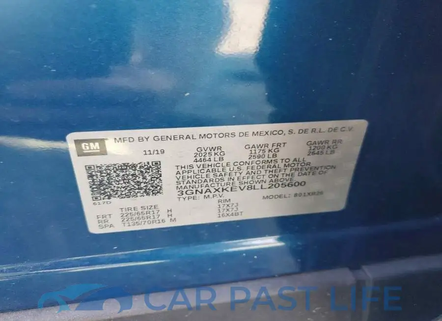 3GNAXKEV8LL205600# 13