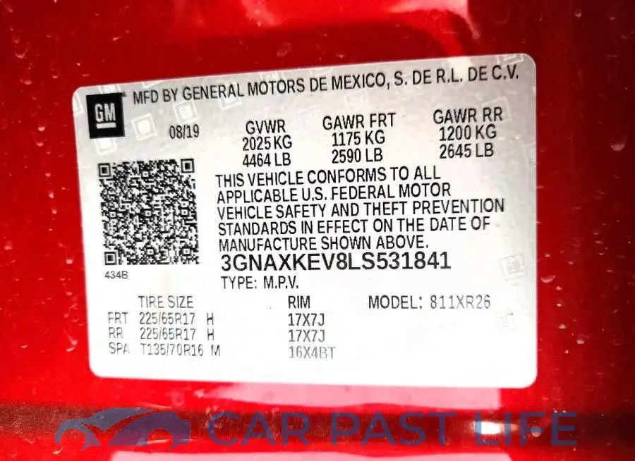 3GNAXKEV8LS531841# 12