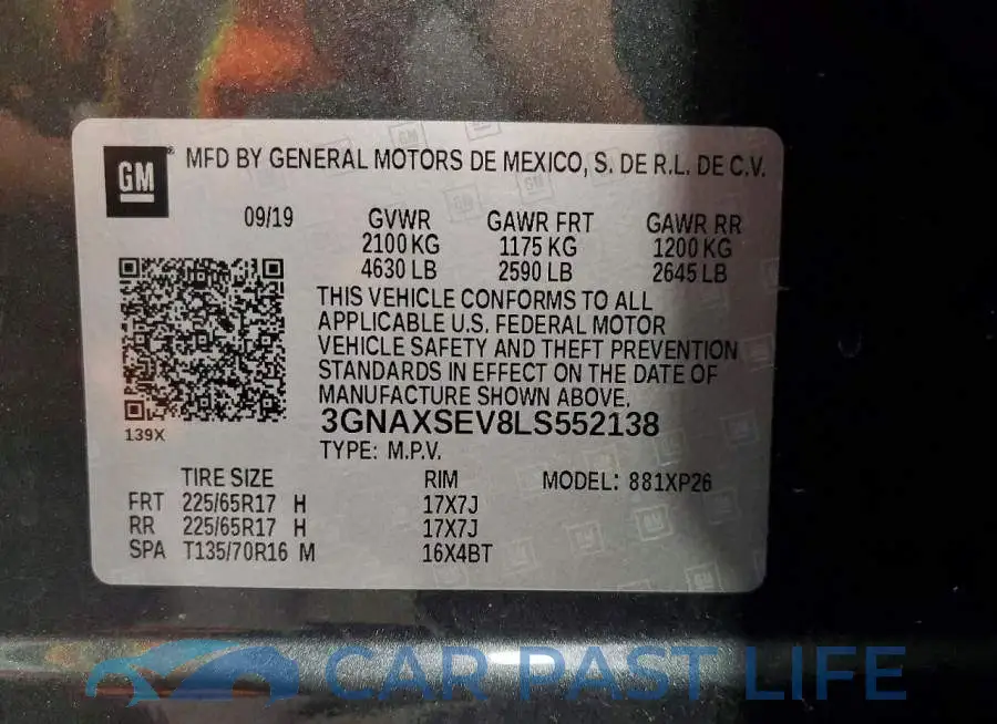 3GNAXSEV8LS552138# 13