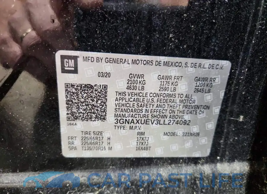 3GNAXUEV3LL274092# 12