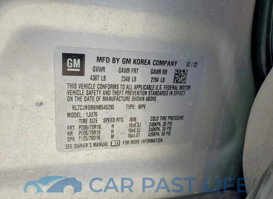 KL7CJNSM6NB545295# 13
