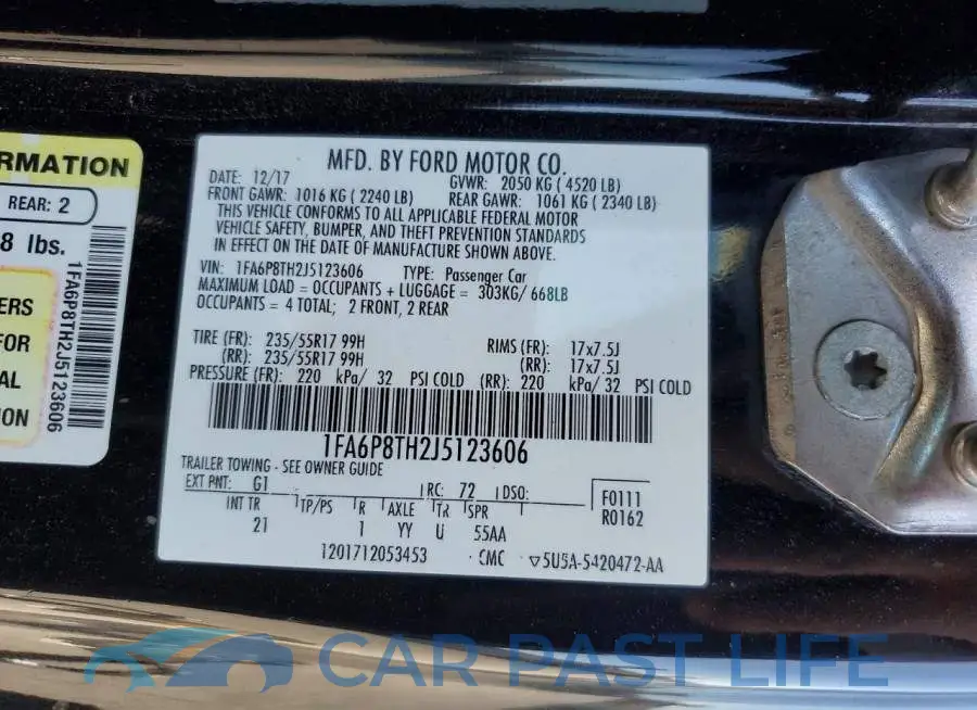 1FA6P8TH2J5123606# 12