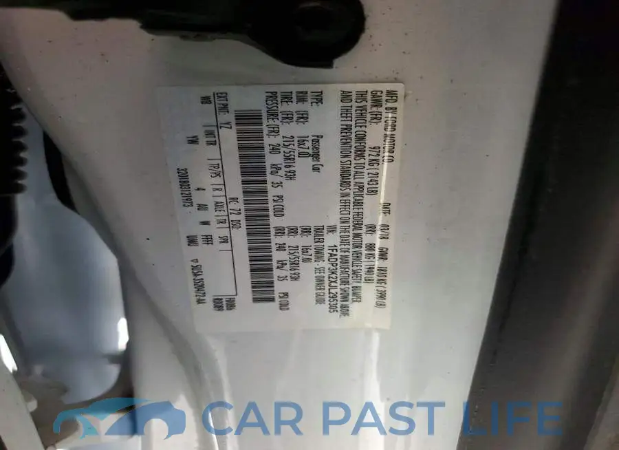 1FADP3K2XJL295305# 12