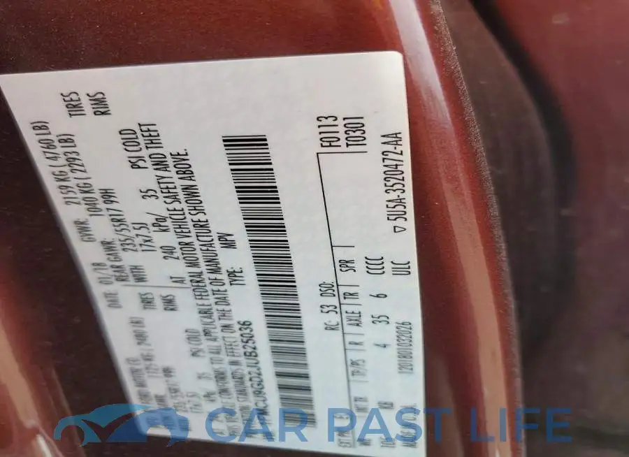 1FMCU9GD2JUB25036# 13