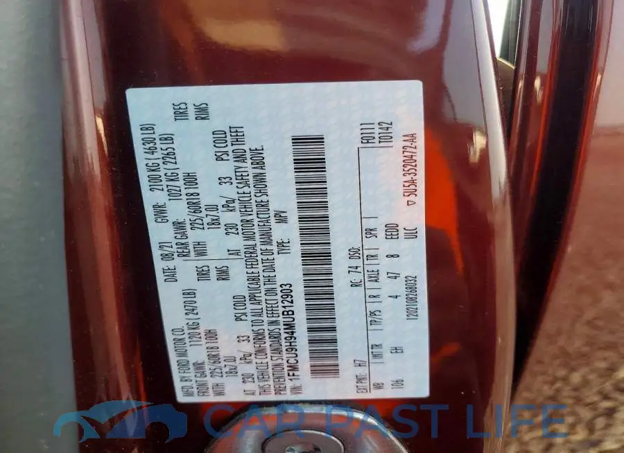 1FMCU9H94MUB12903# 13