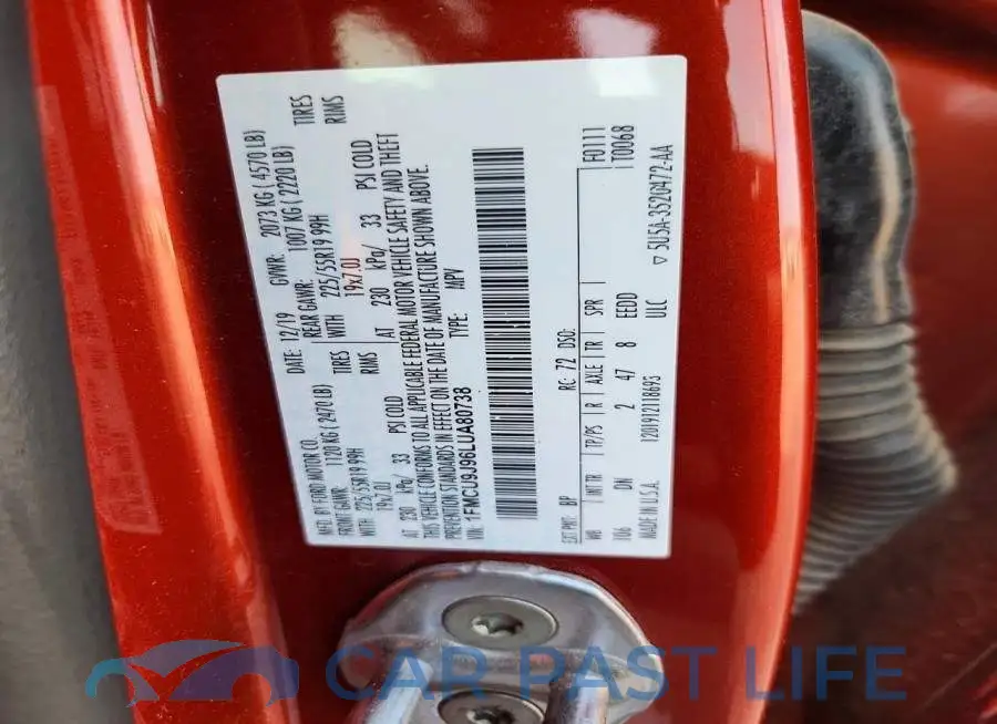 1FMCU9J96LUA80738# 12