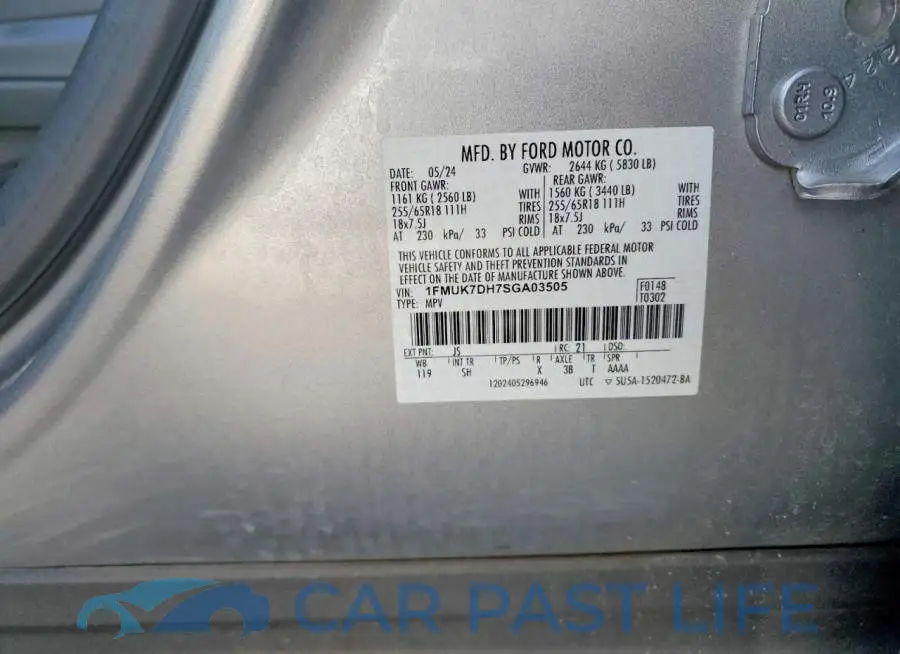 1FMUK7DH7SGA03505# 13