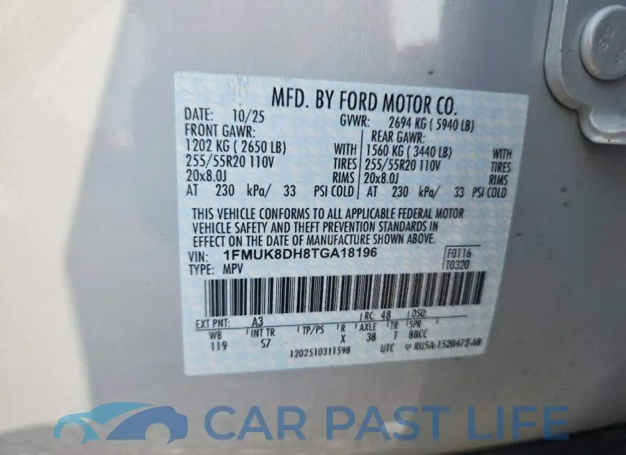 1FMUK8DH8TGA18196# 14