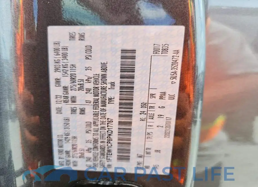 1FTEW1CP8PKD17767# 12