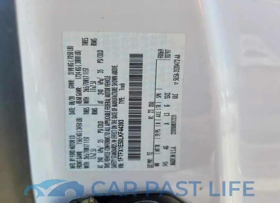 1FTFX1E50LKF44393# 12