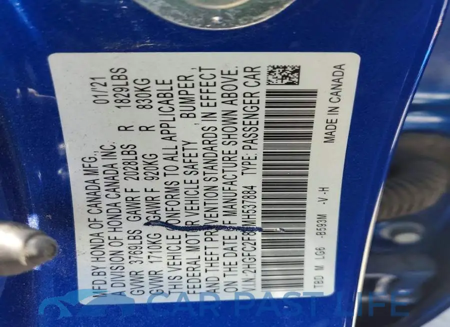 2HGFC2F80MH537884# 13