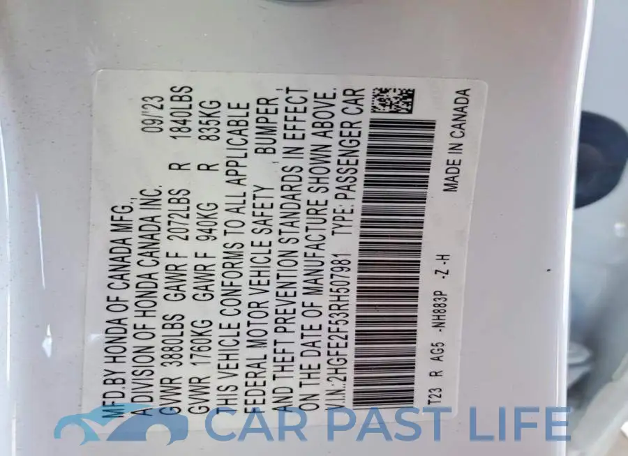 2HGFE2F53RH507981# 12