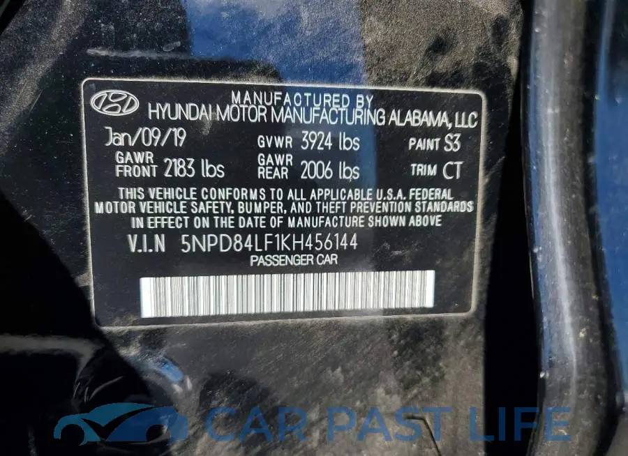 5NPD84LF1KH456144# 12