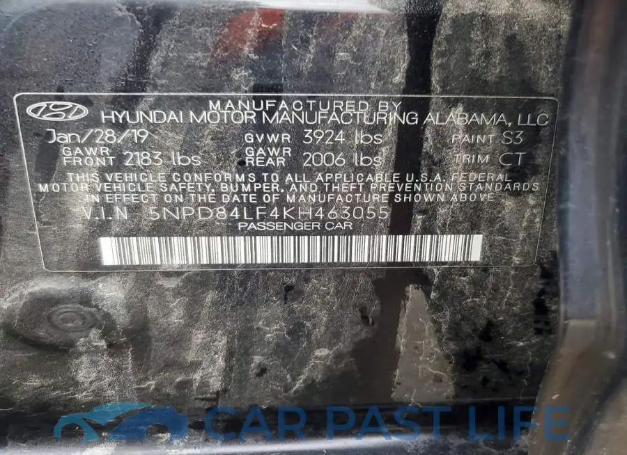 5NPD84LF4KH463055# 12