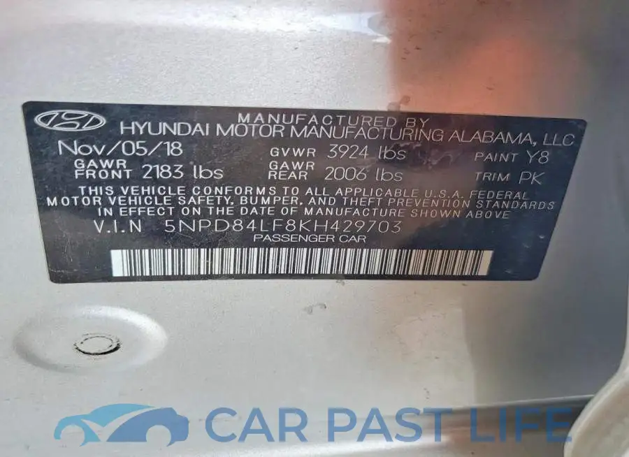 5NPD84LF8KH429703# 12