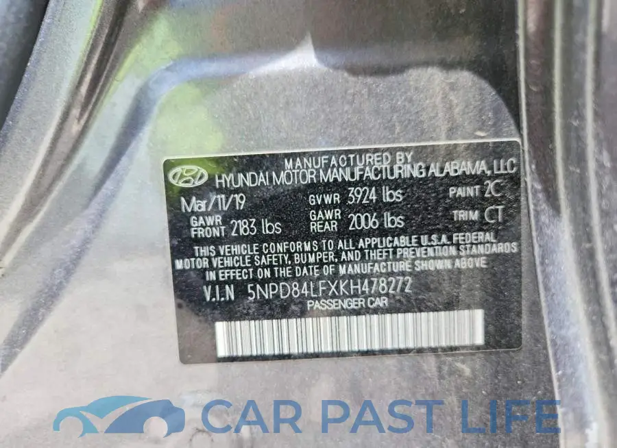 5NPD84LFXKH478272# 12