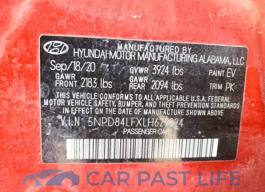 5NPD84LFXLH629824# 12