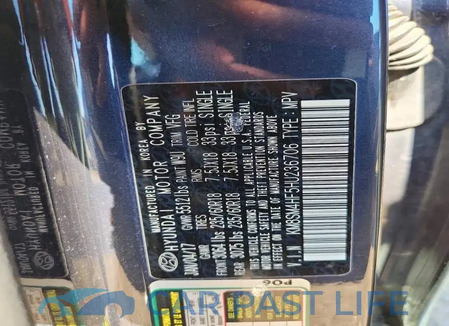 KM8SM4HF5HU236706# 12