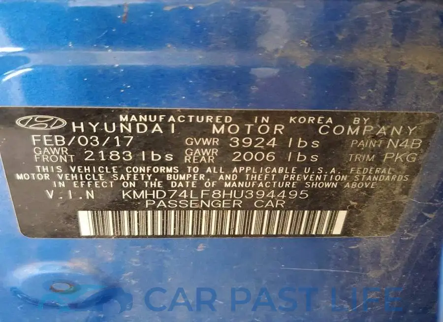 KMHD74LF8HU394495# 12