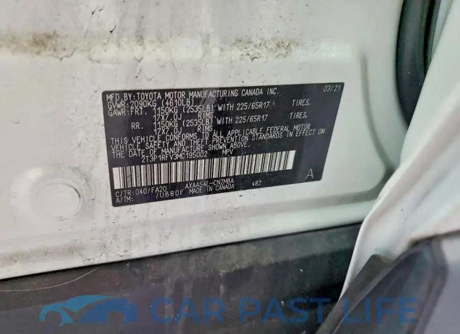 2T3P1RFV3MC195002# 13