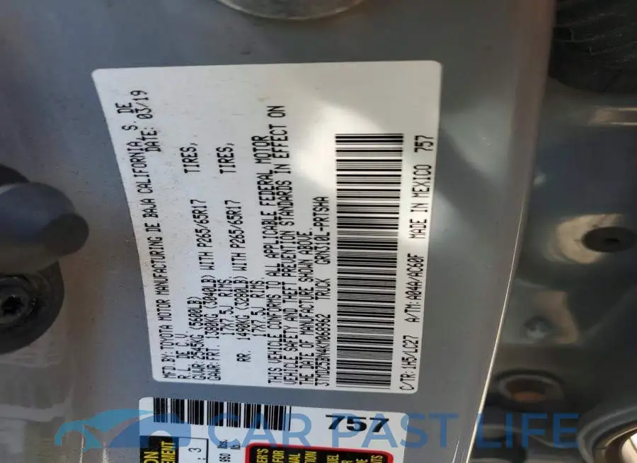 3TMDZ5BN4KM068962# 12