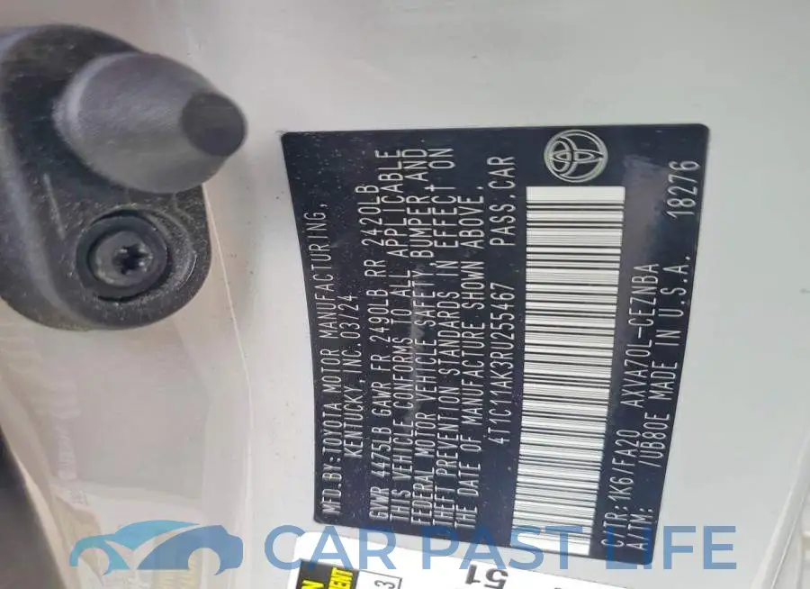 4T1C11AK3RU255467# 12