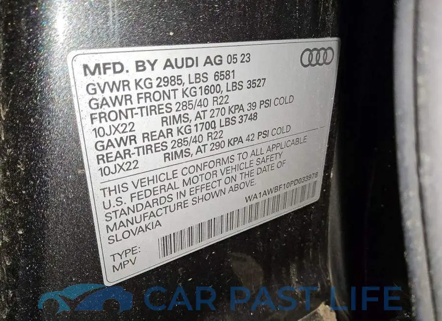 WA1AWBF10PD033978# 14