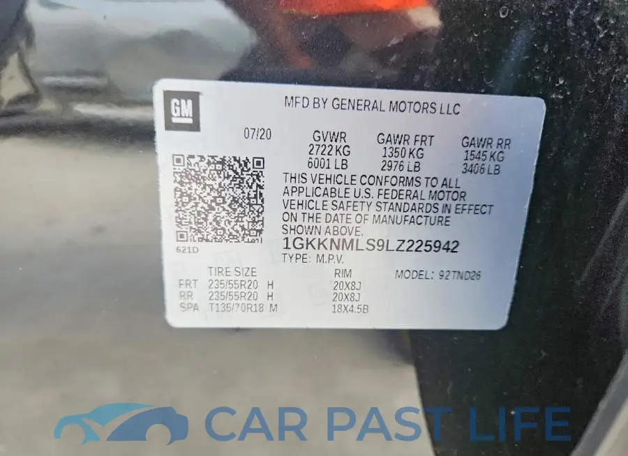 1GKKNMLS9LZ225942# 13