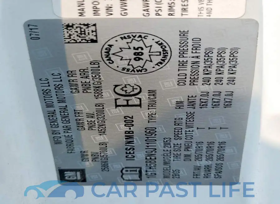 1GTH5BEN9J1101960# 12