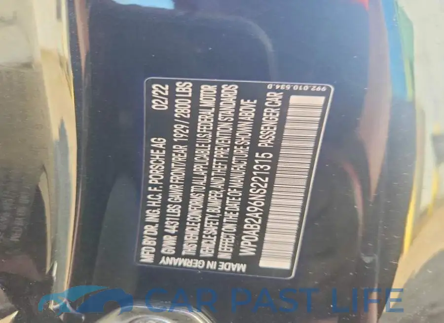 WP0AB2A96NS221315# 12
