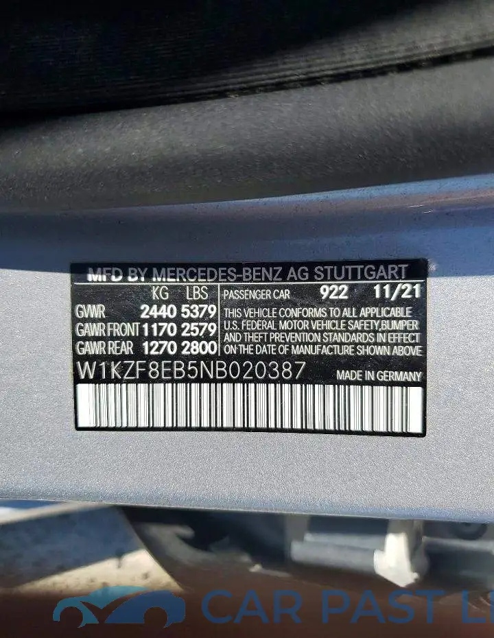 W1KZF8EB5NB020387# 12