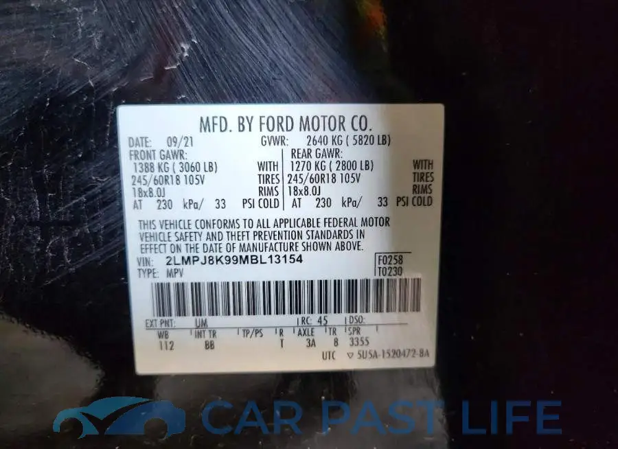 2LMPJ8K99MBL13154# 13