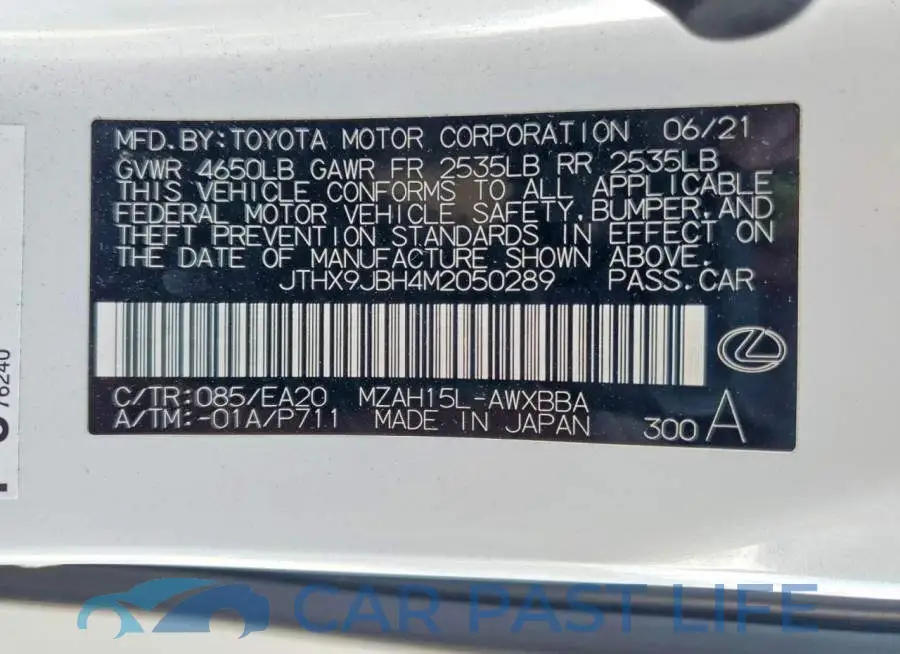 JTHX9JBH4M2050289# 13