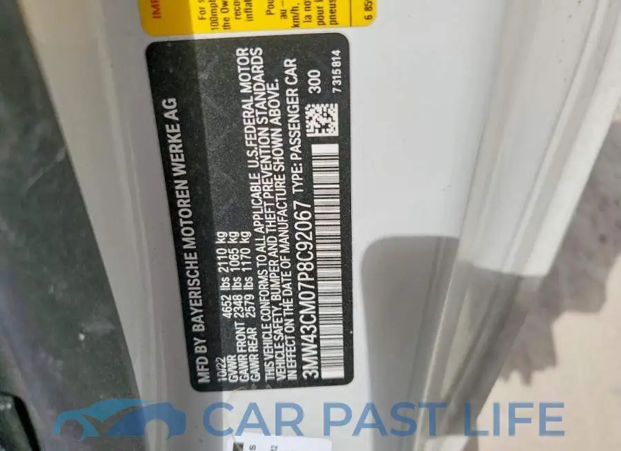 3MW43CM07P8C92067# 13
