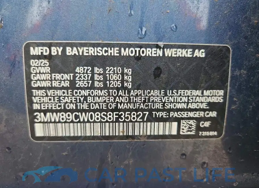 3MW89CW08S8F35827# 12