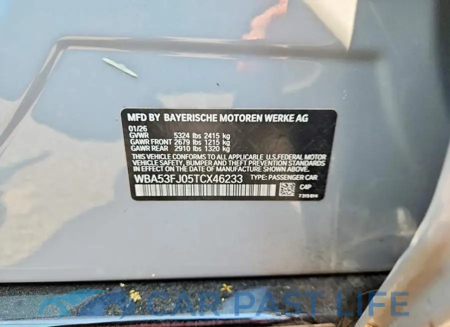 WBA53FJ05TCX46233# 12