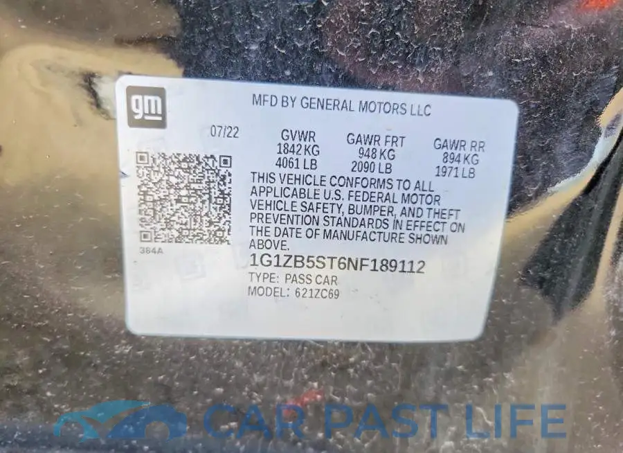 1G1ZB5ST6NF189112# 12