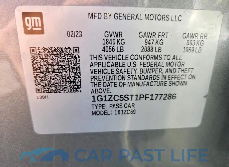 1G1ZC5ST1PF177286# 12