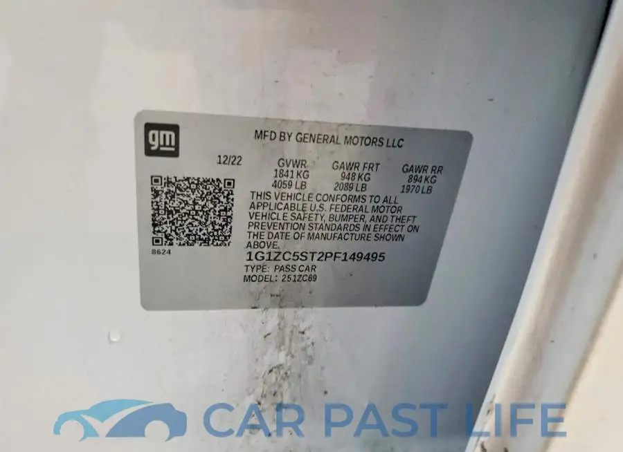 1G1ZC5ST2PF149495# 12