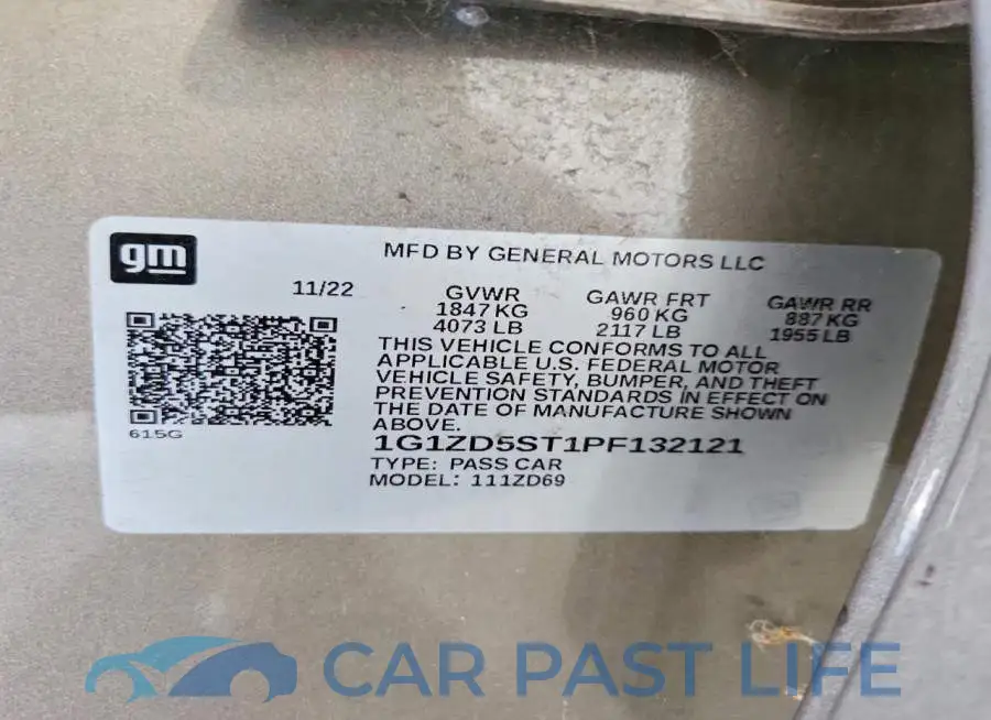 1G1ZD5ST1PF132121# 12