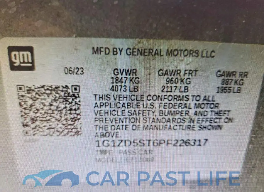 1G1ZD5ST6PF226317# 13